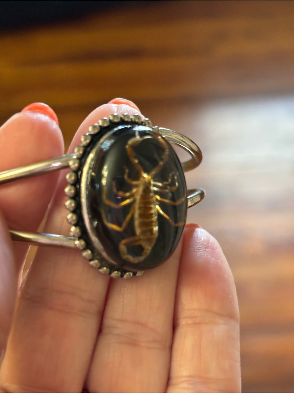 Scorpion Cuff Bracelet - Stainless Steel - Real Scorpion - Picture 3 of 5